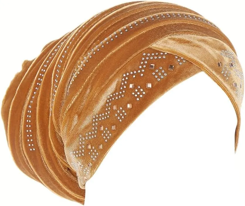 Rhinestone Hijab Turban Hats for Women Beanies Bandana Headwrap Cap Beanies Headwear Headscarf Undercap Turban Hat