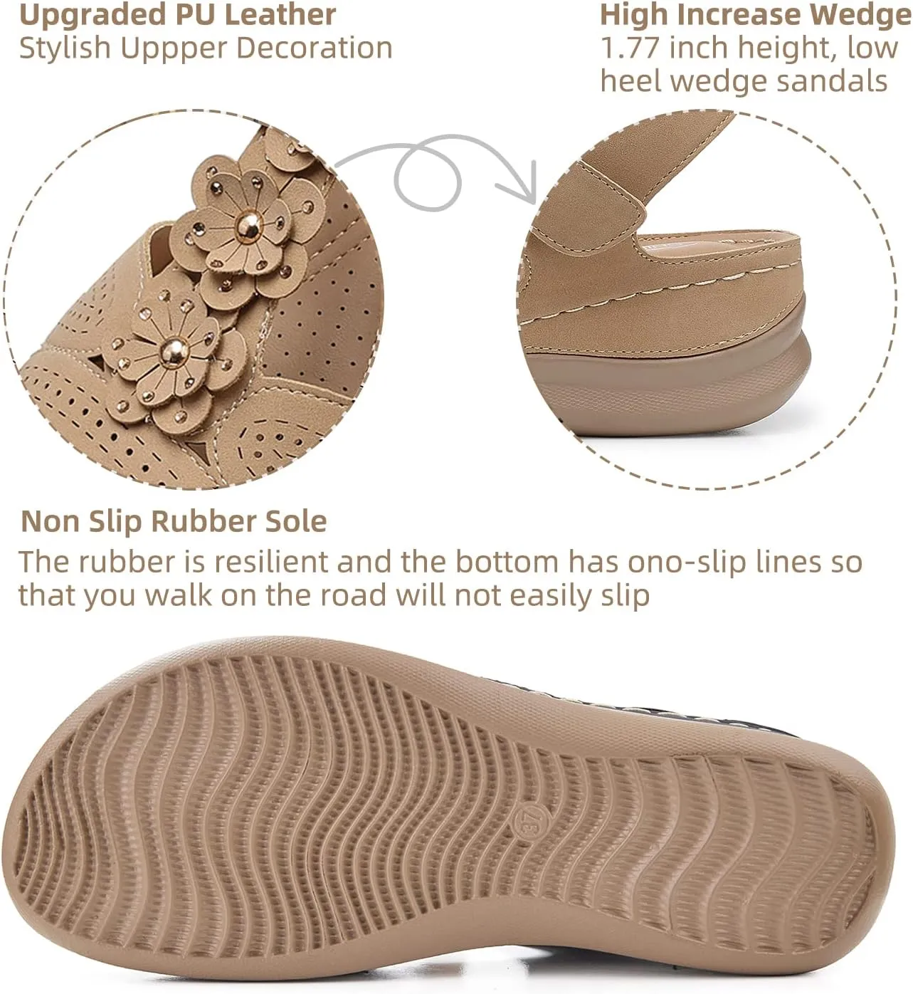 SHIBEVER Wedge Sandals for Women Dressy: Women Comfortable Summer Platform Casual Dress Sandal