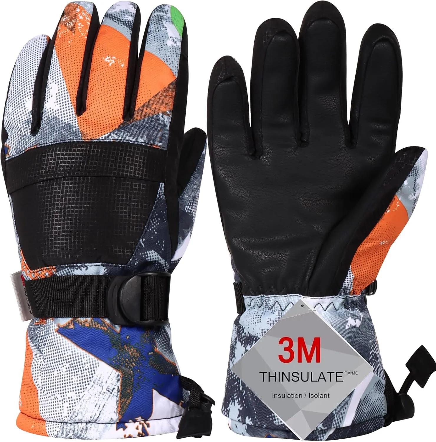 Ski Gloves, Warmest Waterproof and Breathable Snow Gloves for Cold Weather, Fits Both Men & Women,for Parent Child Outdoor