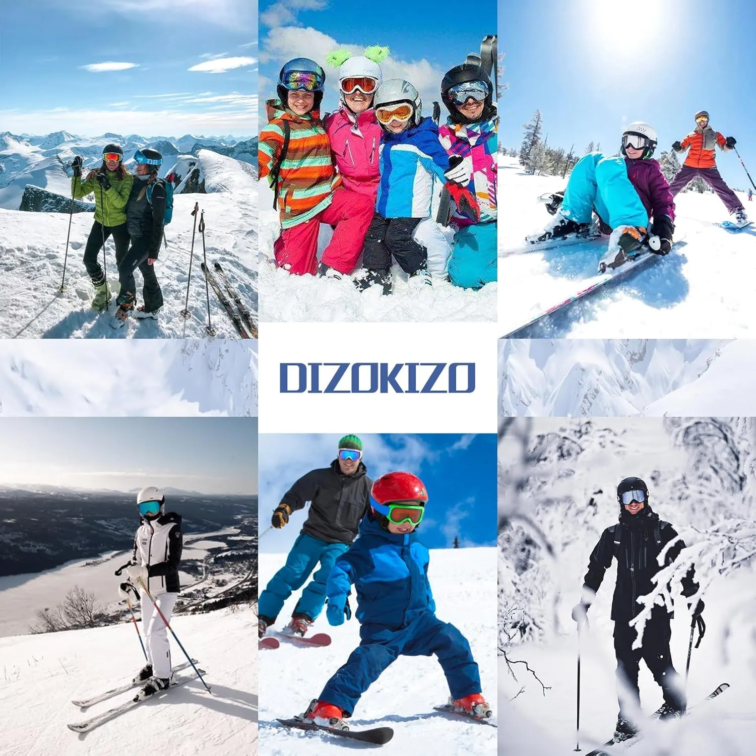 Ski Goggles Anti Fog UV Protection Dual Detachable Lens Frameless Snowboard Goggles for Men Women Youth