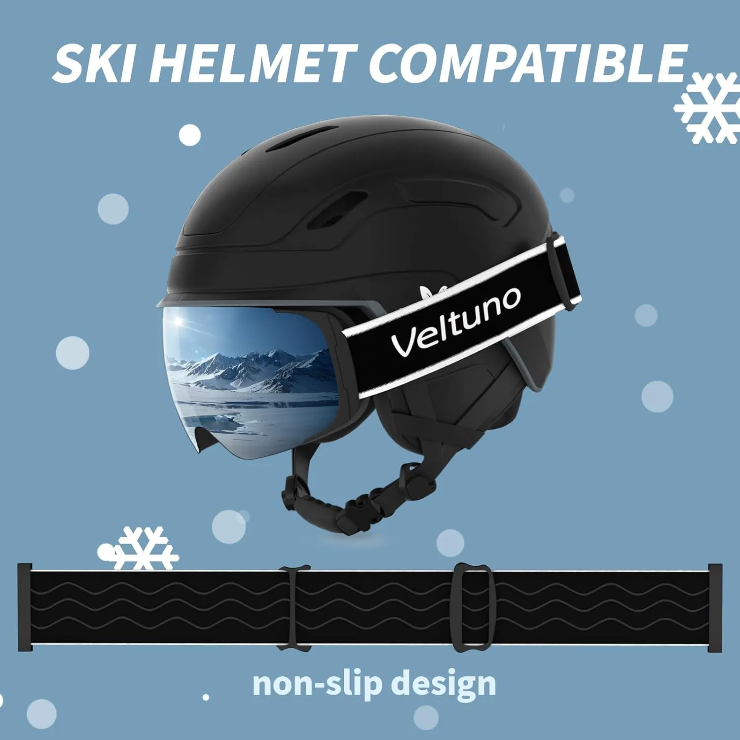 Ski Goggles for Men Women Adult & Youth, OTG Snowboard Goggles Anti Fog, Snow Goggles UV Protection Wide Vision