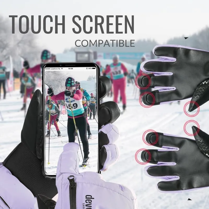 Snowboarding Gloves with Wrist Guards, Ski Gloves Touchscreen