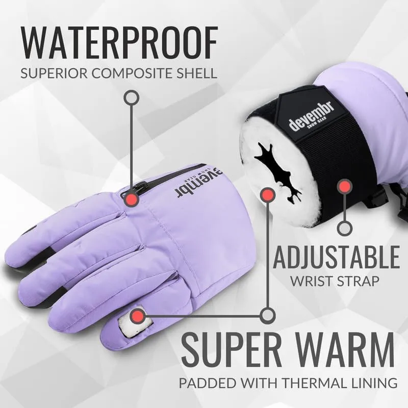 Snowboarding Gloves with Wrist Guards, Ski Gloves Touchscreen