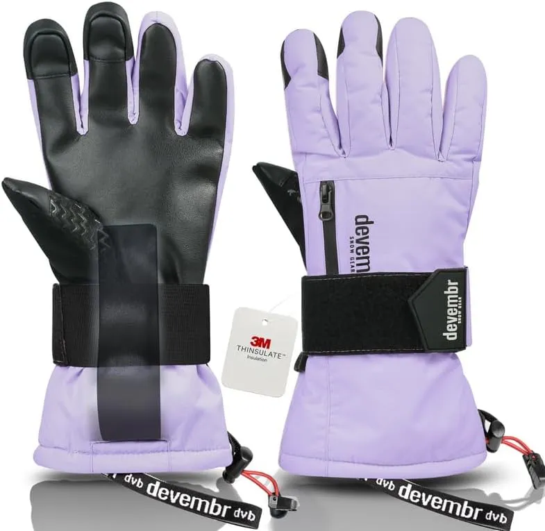 Snowboarding Gloves with Wrist Guards, Ski Gloves Touchscreen