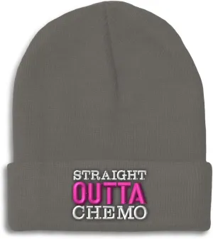 Speedy Pros Beanies for Men Straight Outta Chemo Skull Cap Winter Hats for Women Acrylic 1 Size