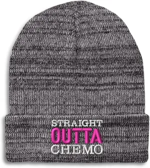 Speedy Pros Beanies for Men Straight Outta Chemo Skull Cap Winter Hats for Women Acrylic 1 Size