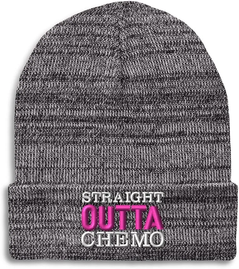 Speedy Pros Beanies for Men Straight Outta Chemo Skull Cap Winter Hats for Women Acrylic 1 Size