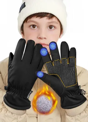 Sukeen Kids -5 Winter Gloves for Boys Girls Windproof Ski Gloves Anti-Slip Cold Weather Glove with Thick Plush for Outdoor