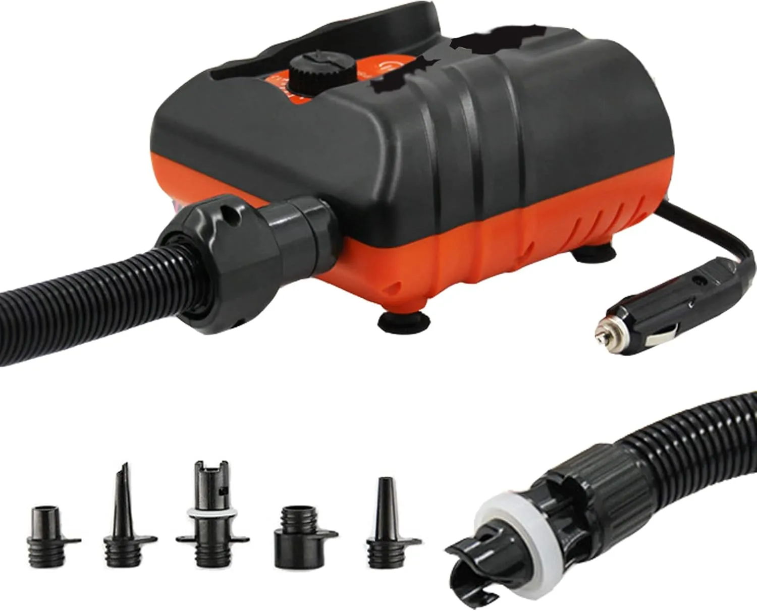 SUP Electric Air Pump, 1100W 16PSI Air Pump with 12V DC Car Connector and 6 Nozzles for Inflatable Stand Up Paddle Boards, Boats, Kayak
