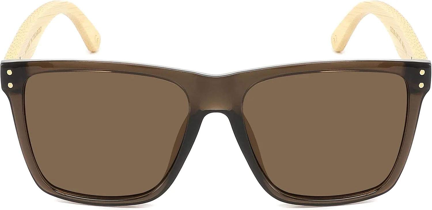 Super XXLarge Size Retro Rectangular Frame TAC Polarized Lenses with Spring Hinge For Men & Women