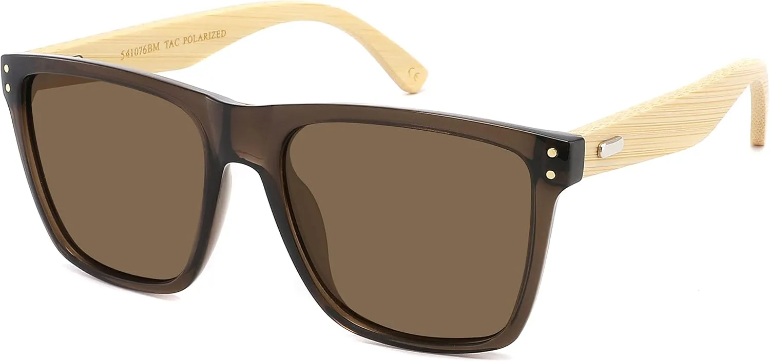 Super XXLarge Size Retro Rectangular Frame TAC Polarized Lenses with Spring Hinge For Men & Women