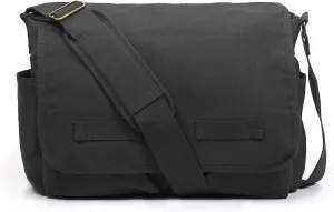 Sweetbriar Classic Vintage Messenger Bag - Original Heavyweight Cotton Canvas Shoulder Bag with Upgraded Features