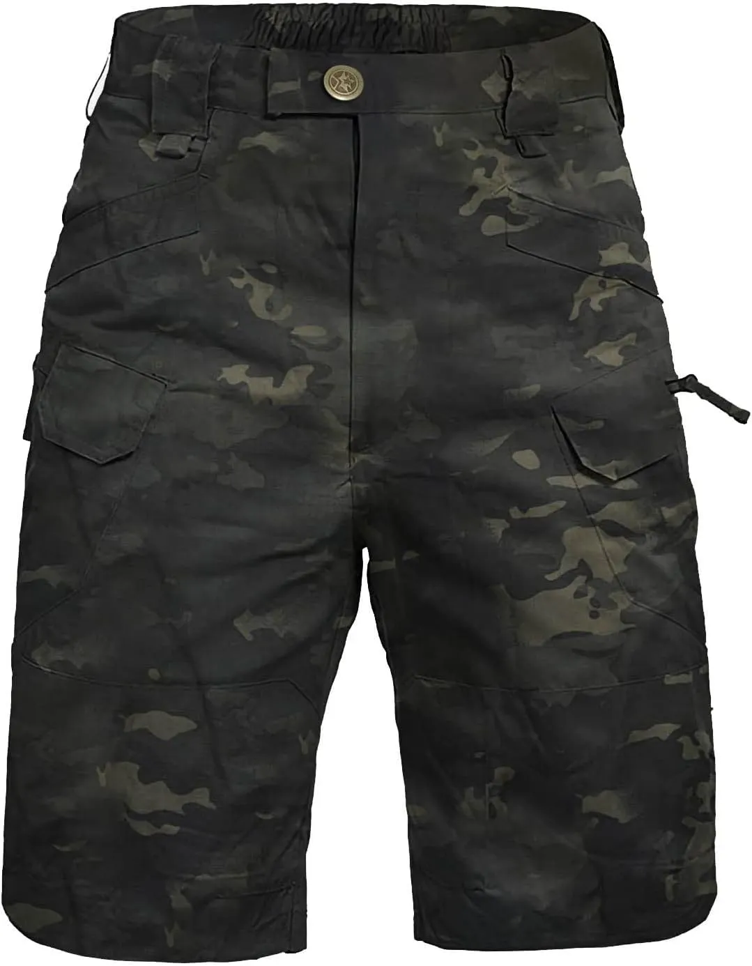 Tactical Cargo Shorts for Men Stretch Waist Waterproof Relaxed Fit Work Shorts Lightweight Hiking Short with Pockets