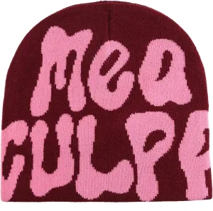 TaowaveWomen Beanie Y2k Hat,MEA Culpa Graphic Beanies Designs,Winter Hat Knit Skull Cap