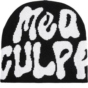 TaowaveWomen Beanie Y2k Hat,MEA Culpa Graphic Beanies Designs,Winter Hat Knit Skull Cap