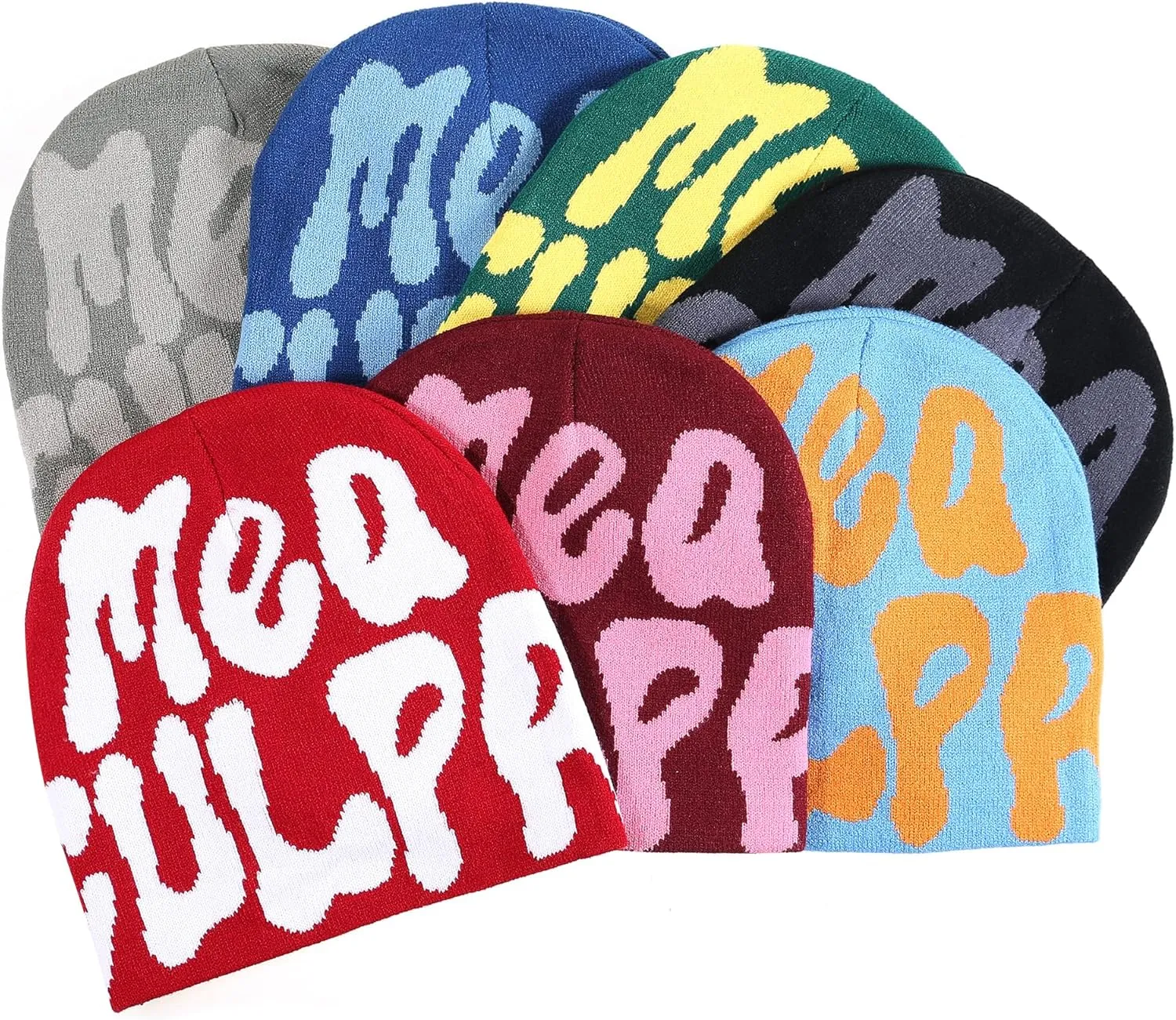 TaowaveWomen Beanie Y2k Hat,MEA Culpa Graphic Beanies Designs,Winter Hat Knit Skull Cap
