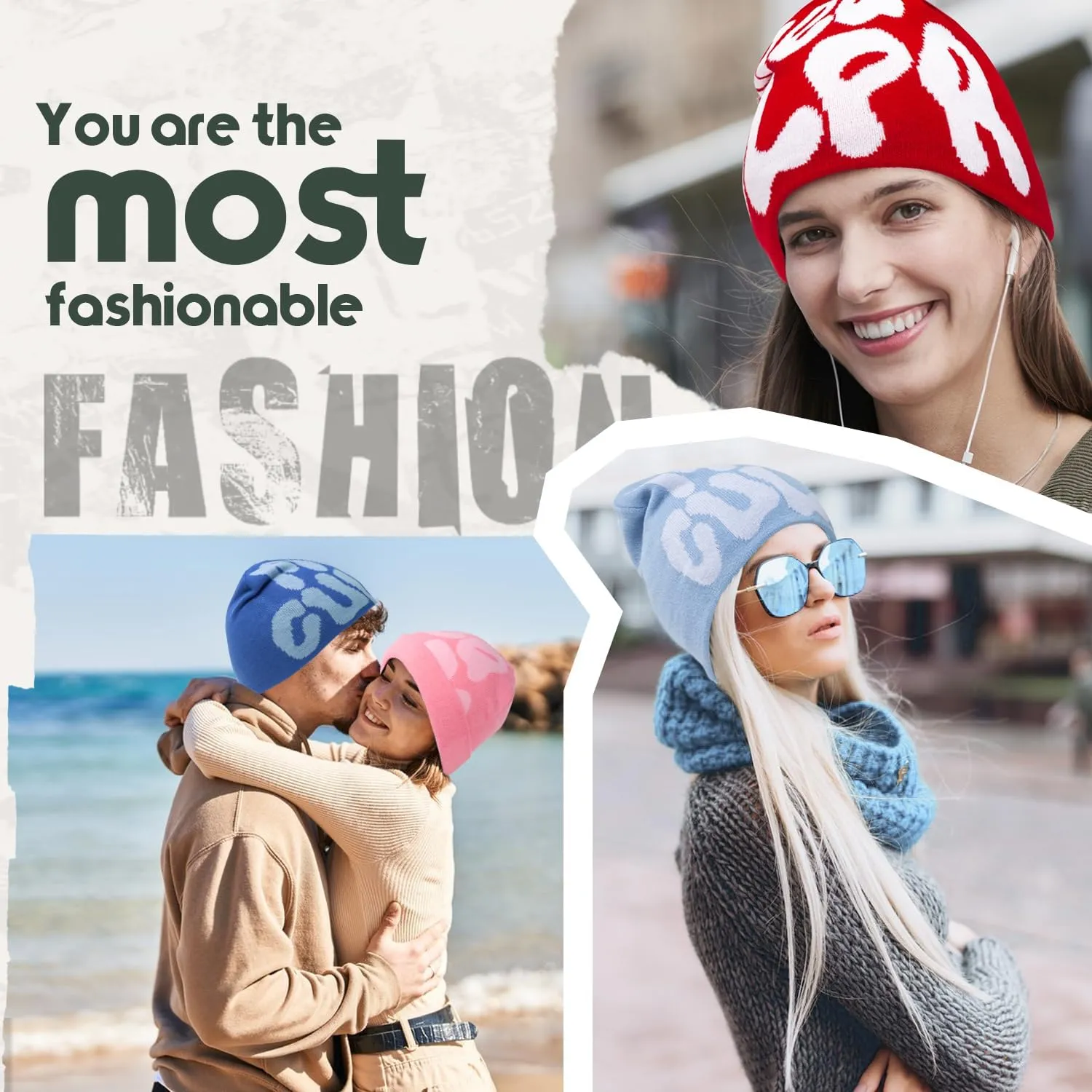 TaowaveWomen Beanie Y2k Hat,MEA Culpa Graphic Beanies Designs,Winter Hat Knit Skull Cap