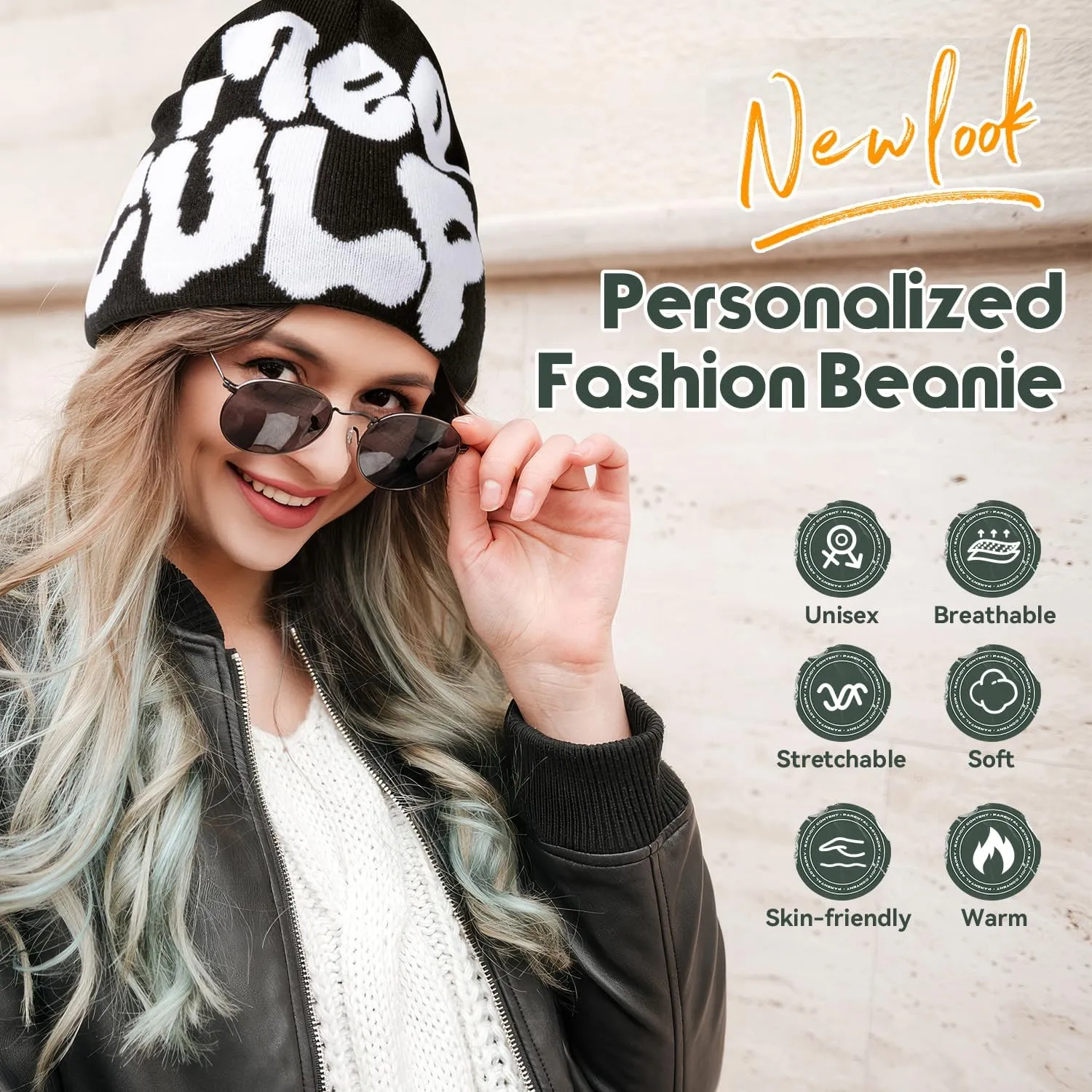 TaowaveWomen Beanie Y2k Hat,MEA Culpa Graphic Beanies Designs,Winter Hat Knit Skull Cap