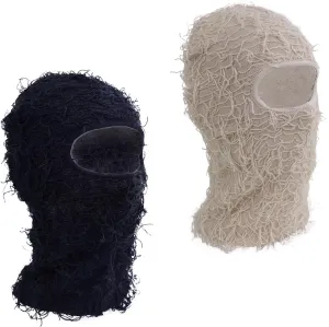 TFTSR 2 Pack Distressed Balaclava Ski Mask for Men,Shiesty Yeat Knitted Face Mask for Cold Weather,Women Winter Full Covering