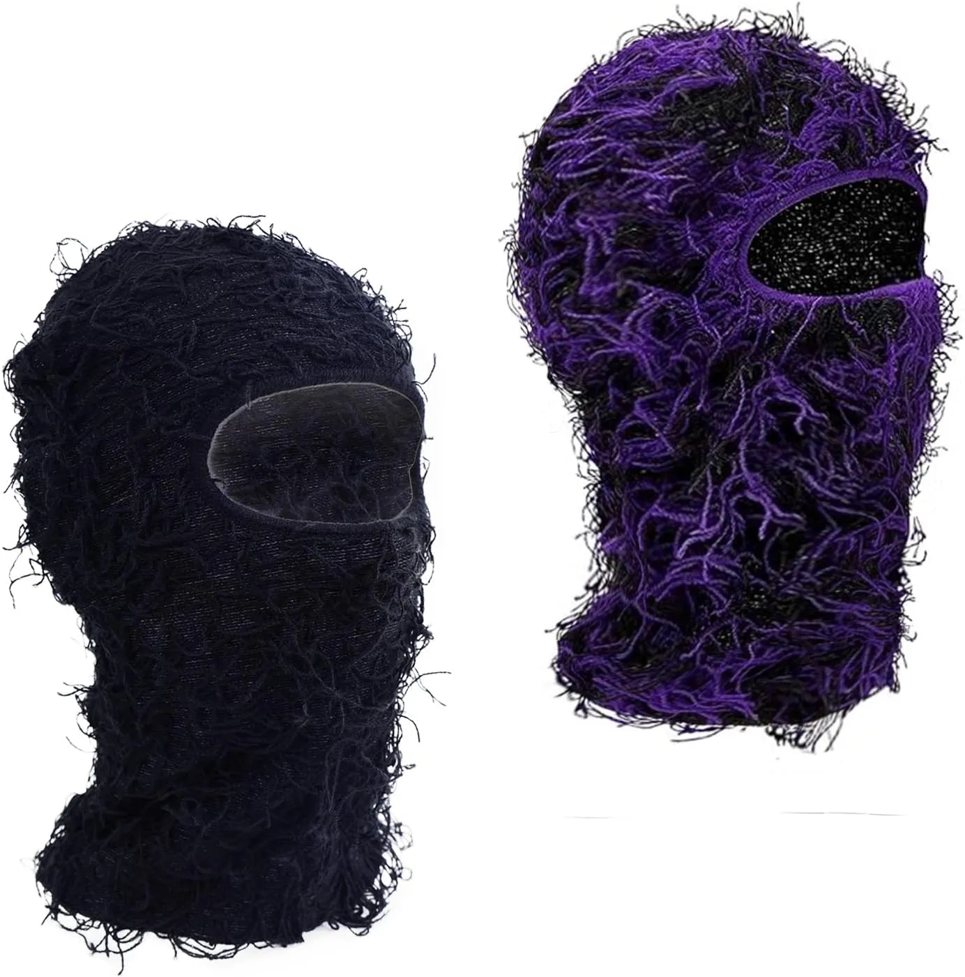 TFTSR 2 Pack Distressed Balaclava Ski Mask for Men,Shiesty Yeat Knitted Face Mask for Cold Weather,Women Winter Full Covering