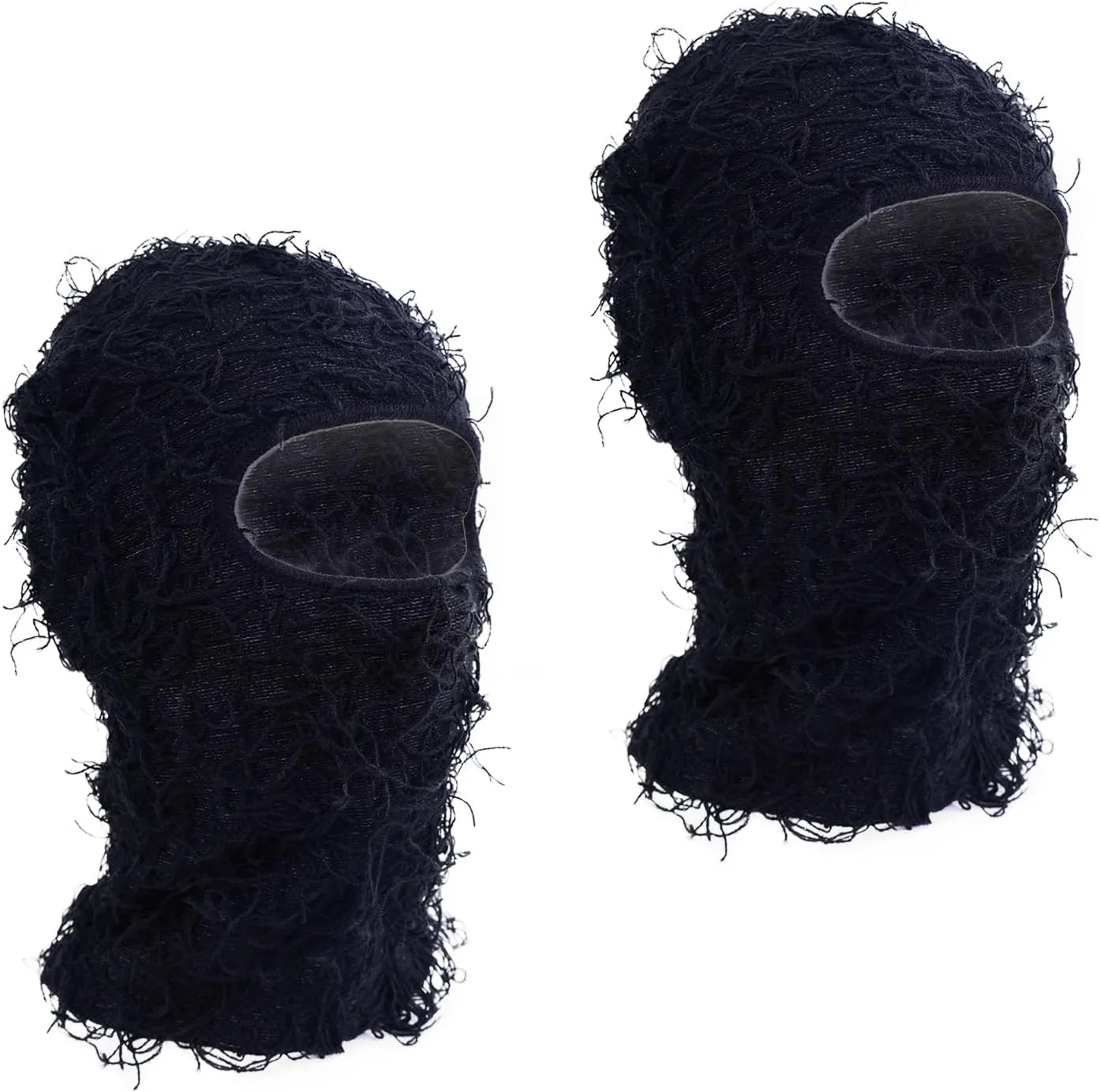 TFTSR 2 Pack Distressed Balaclava Ski Mask for Men,Shiesty Yeat Knitted Face Mask for Cold Weather,Women Winter Full Covering