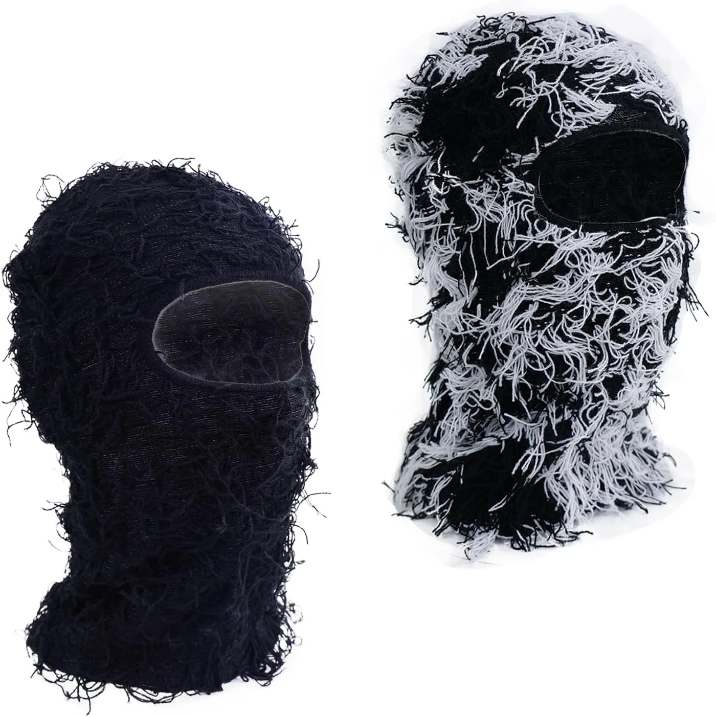 TFTSR 2 Pack Distressed Balaclava Ski Mask for Men,Shiesty Yeat Knitted Face Mask for Cold Weather,Women Winter Full Covering