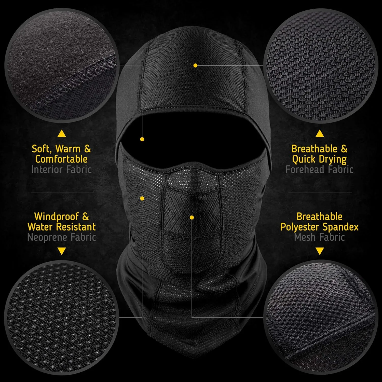 The Friendly Swede Balaclava Face Mask Men, Black Ski Mask for Men, Ski Mask for Women (Standard/Nordic/Arctic)