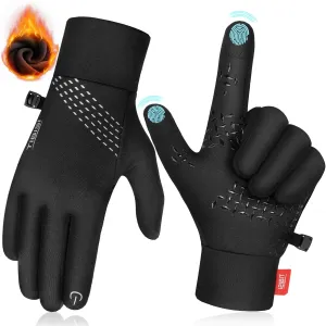 Thermal Gloves for Men & Women - Windproof, Anti-Slip, Lightweight, Warm, Soft, Stretchy, Touch Screen, Splash-Proof Snow Gloves for Driving, Riding, Cycling, Hiking, Walking
