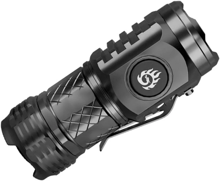 Three-Eyed Mini Flashlight, Mini Flash Super Power Flashlight, USB Chargeable LED Torchlights with Intense Lumens, Mini Petite Flash Super Power Torch, 8.1*3*2.8cm/3.12*1.2*1.1in, Black