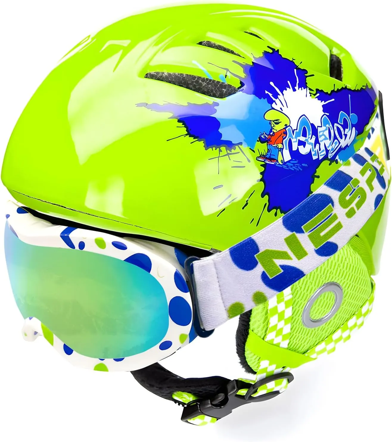 Toddler & Kids Ski Helmet Combo Pack with Googles - Lightweight, Small Size, Ages 2-6, ASTM Certified