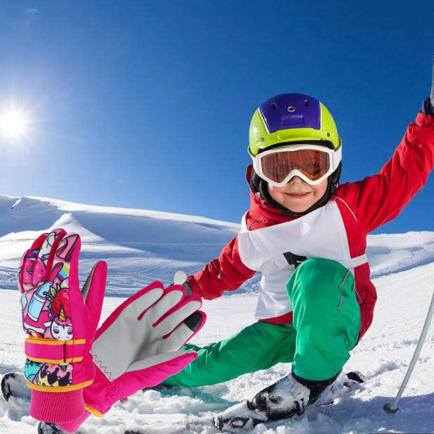 Toddler Women Mens Snow Gloves Kids Waterproof Winter Warm Thermal Ski Snowboard Ladies Glove
