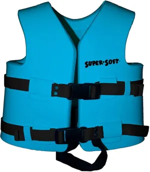 TRC Recreation Super Soft Child Size X Small Life Jacket USCG Approved Vinyl Coated Foam Swim Vest for Kids Swimming Pool and Beach Gear, Marina Blue