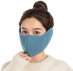 Unisex Winter Warm Mask with Ear Cover - 360 Degree Wrap Dustproof Breathable Half Face Mouth Cover Face Earflaps