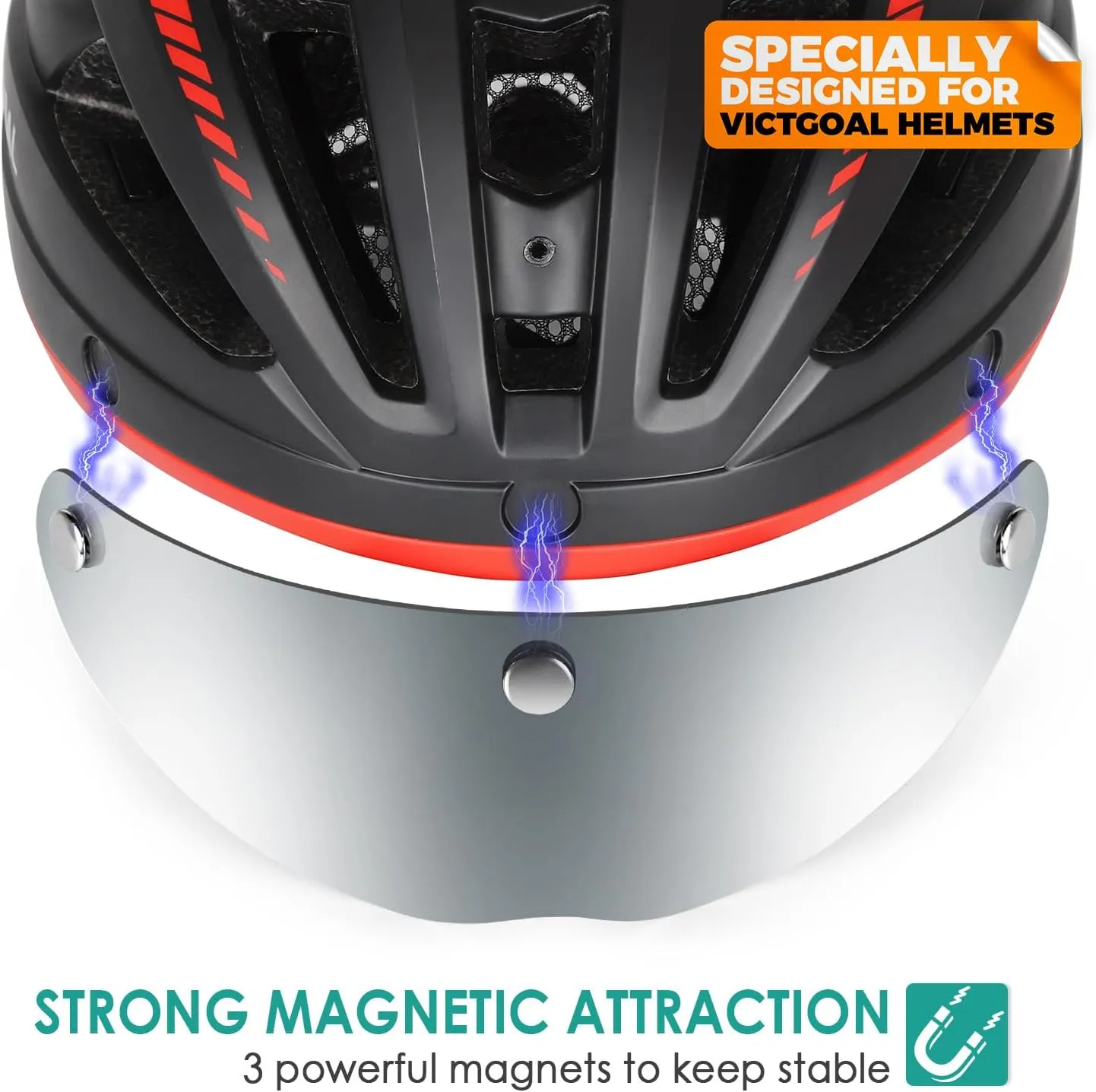 VICTGOAL Detachable Magnetic Bike Helmet Goggles Visor Especially Deisgned for VG110/VG112 Bicycle Helmet