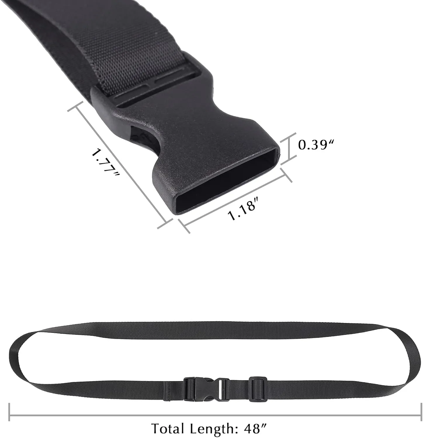 Vigorport Utility Straps with Quick Release Buckle,Nylon Backpack Accessory Sleeping Bag Strap,1"*48" Adjustable for Hiking,Travel,Outdoor Sports-4 Pack(Black)