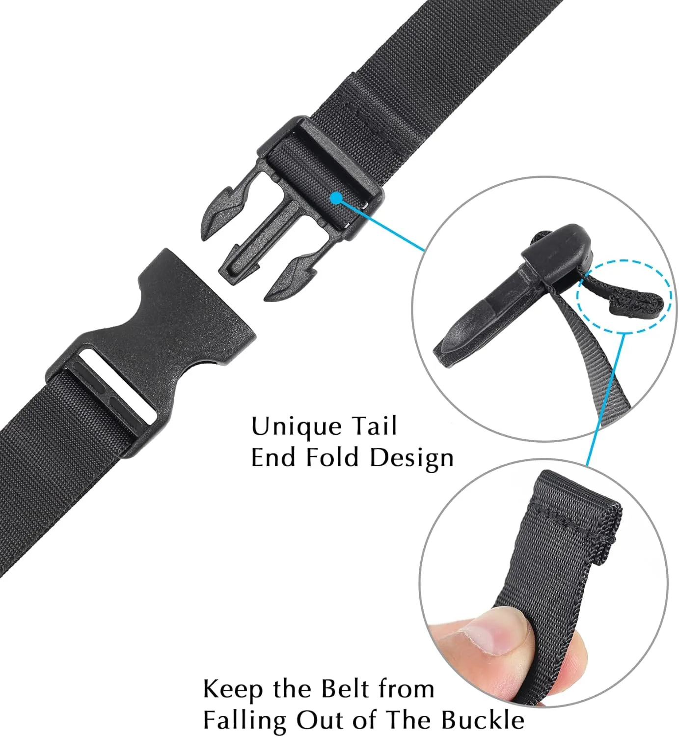 Vigorport Utility Straps with Quick Release Buckle,Nylon Backpack Accessory Sleeping Bag Strap,1"*48" Adjustable for Hiking,Travel,Outdoor Sports-4 Pack(Black)