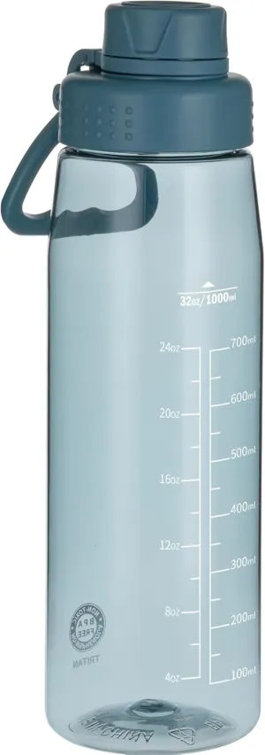 Water Bottle 32oz, clear water bottle with Chug Lid and Carry Handle, Reusable, Tritan, BPA Free, Hiking Water Bottle Suitable for Travel, Outdoors, Gym, Travel, Home, School (Dark blue)