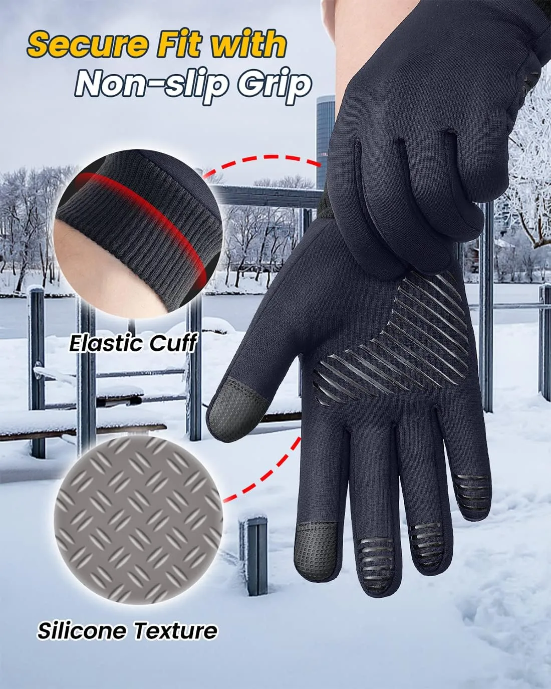 Winter Gloves for Women Running in Cold Weather - Touchscreen Gloves for Bike Hiking