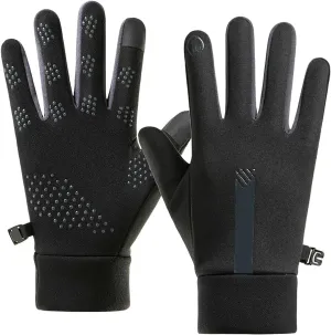 Women's Warm Cycling Gloves Rose, Waterproof Anti-Slip Warm Lining Touchscreen Gloves for Cold Weather Cycling Driving Hiking Running