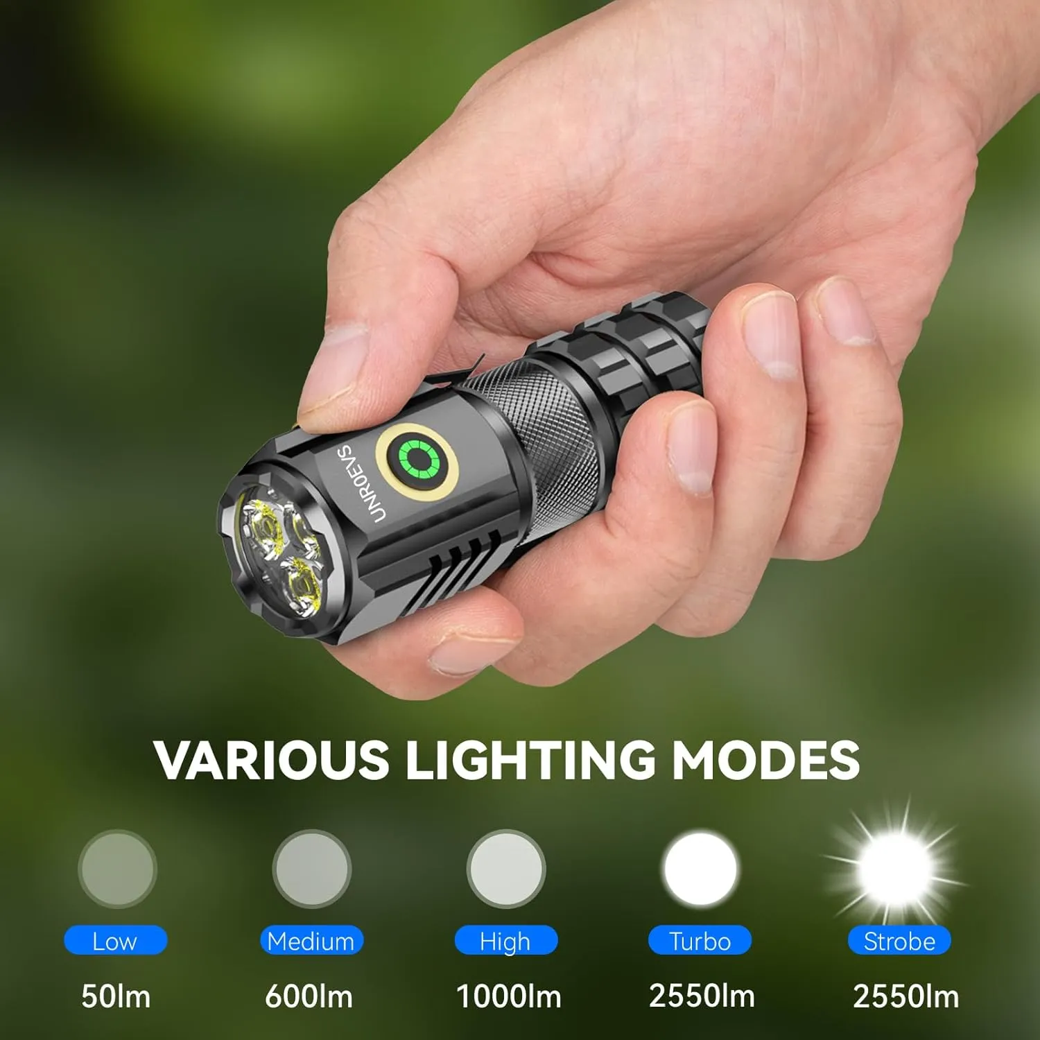 XC06 Mini Flashlight Rechargeable,Pocket Flashlight with Magnet,Super Bright Small Compact Flashlight,5 Modes EDC Flashlight for Camping,Emergency. (1, Black)