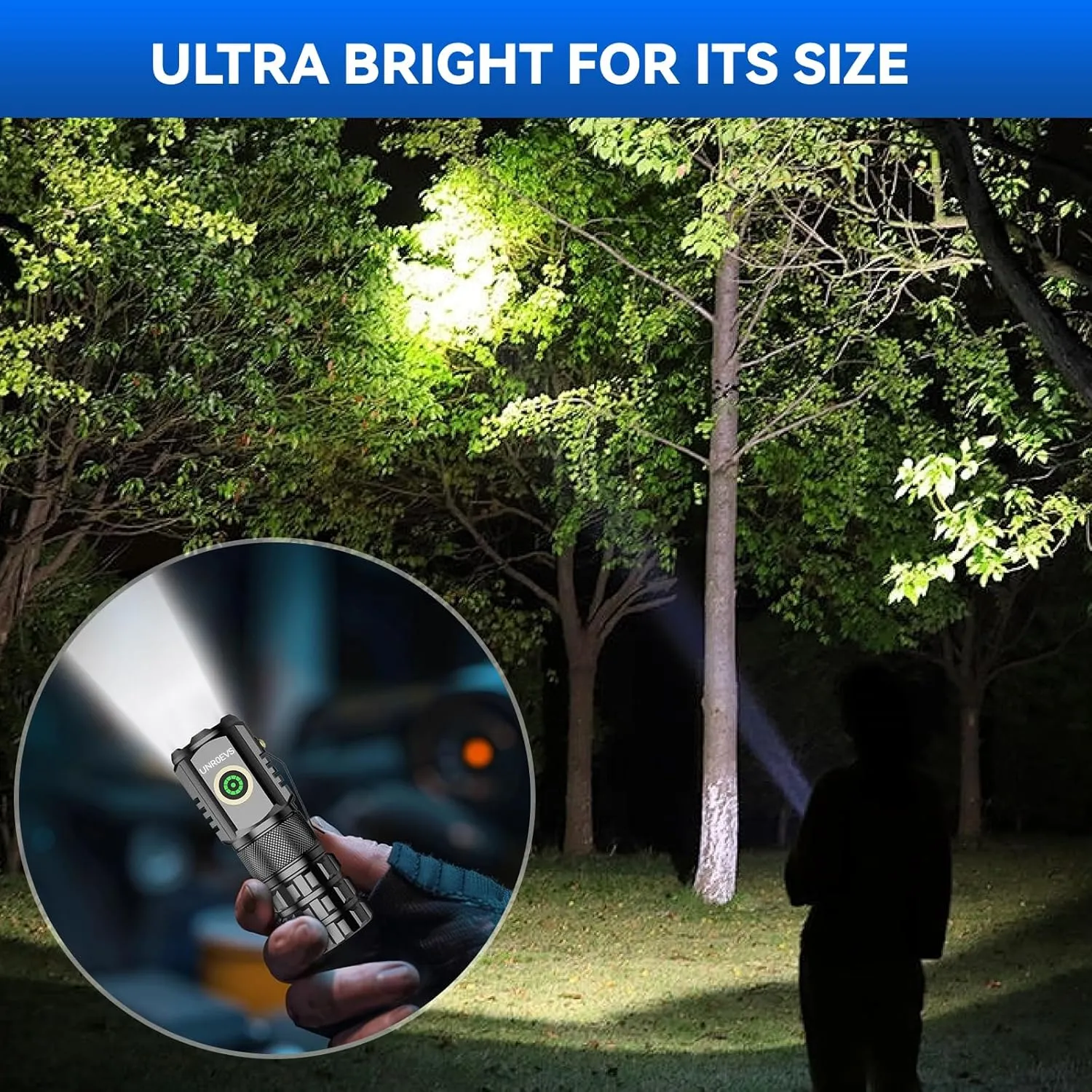 XC06 Mini Flashlight Rechargeable,Pocket Flashlight with Magnet,Super Bright Small Compact Flashlight,5 Modes EDC Flashlight for Camping,Emergency. (1, Black)