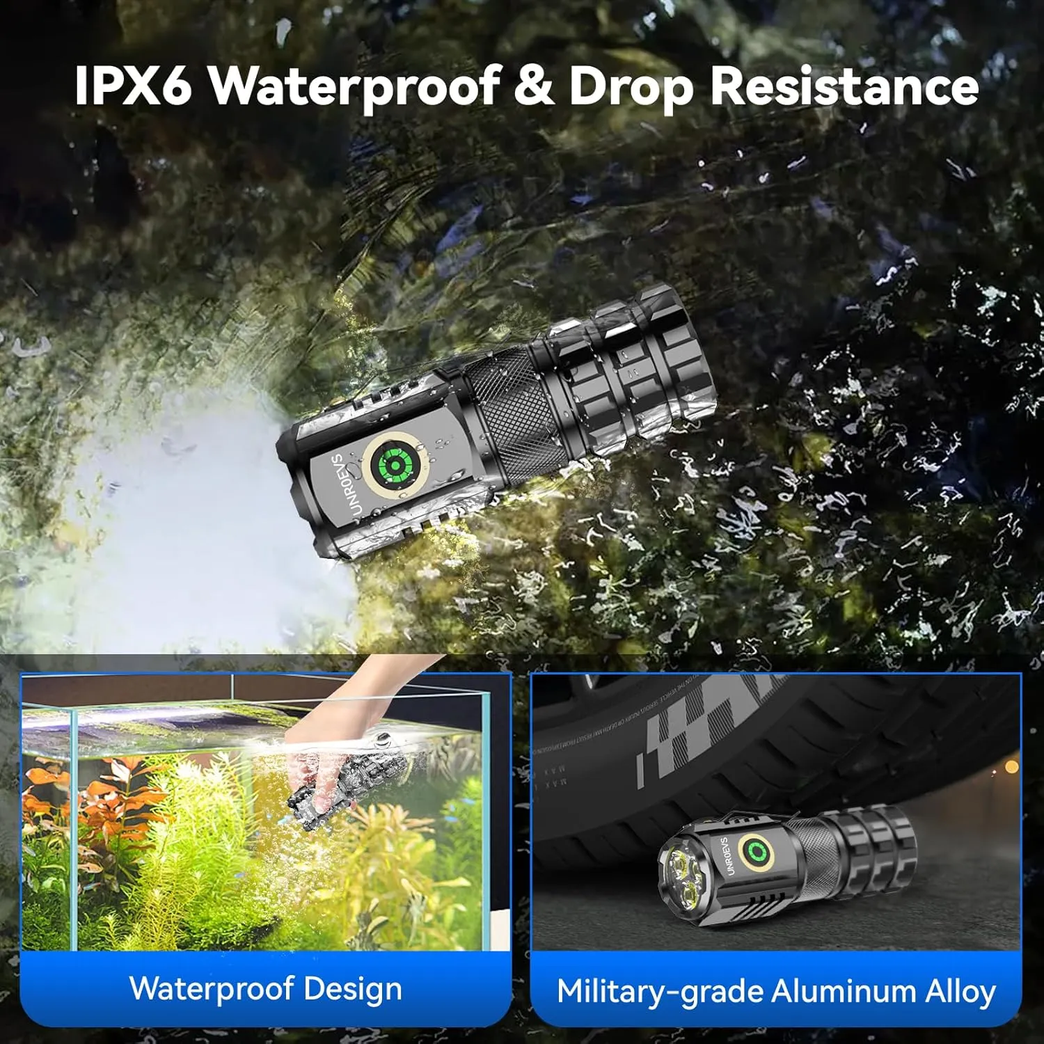 XC06 Mini Flashlight Rechargeable,Pocket Flashlight with Magnet,Super Bright Small Compact Flashlight,5 Modes EDC Flashlight for Camping,Emergency. (1, Black)