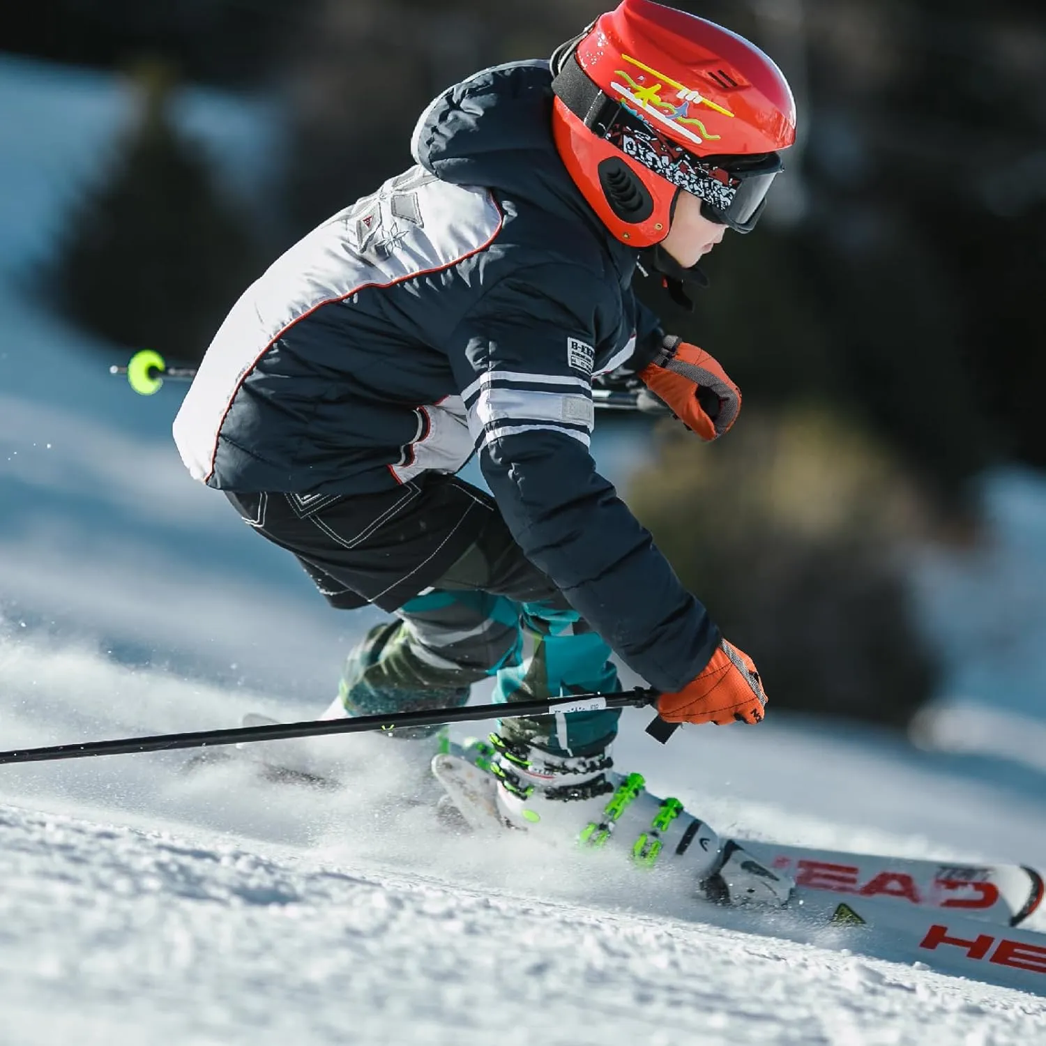 YAPJEB Kids Winter Warm Gloves Ski Gloves Windproof Outdoor Sports Gloves for Boys Girls Skating Snowboarding Hiking