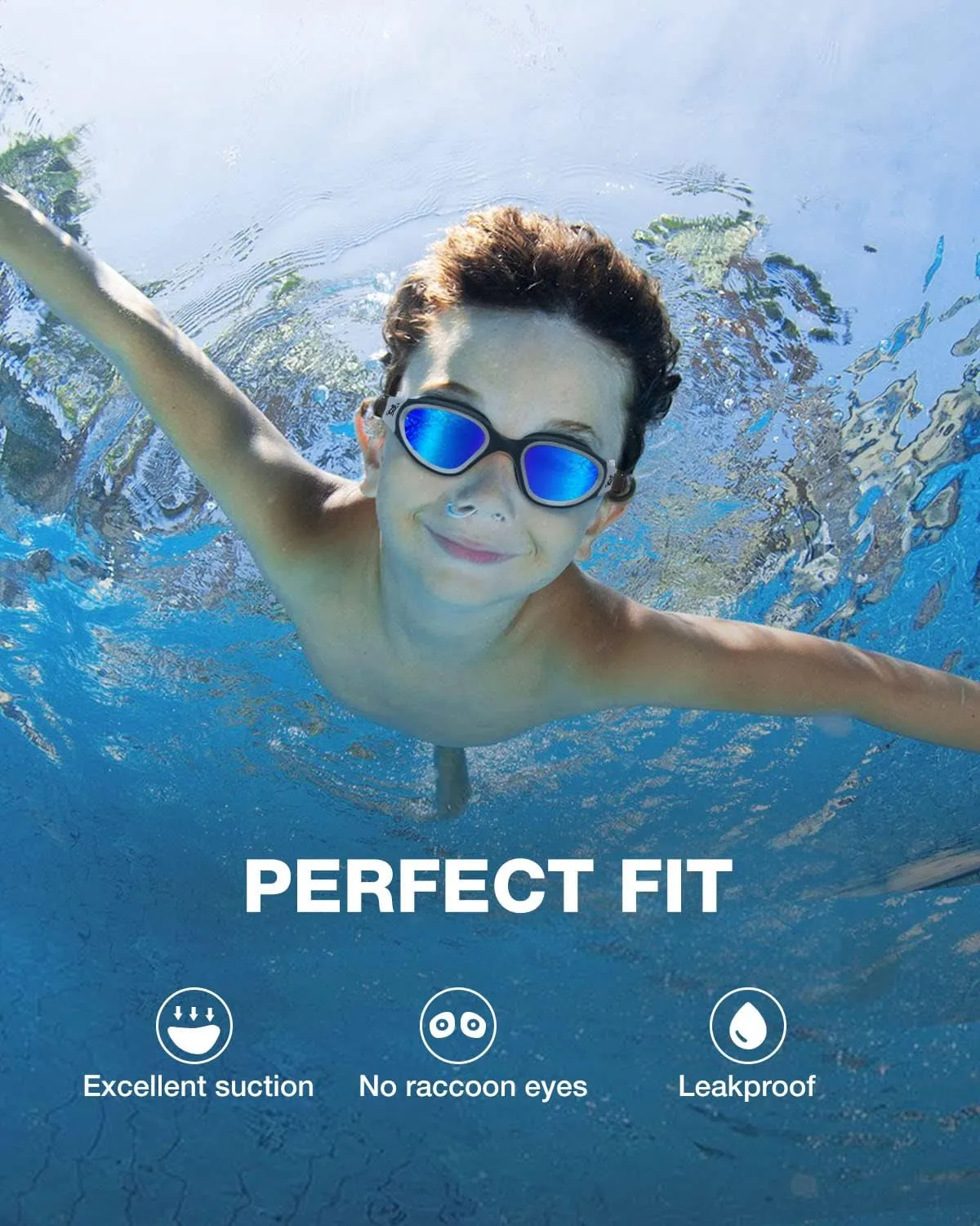 ZIONOR Kids Swim Goggles, 2 Packs G1MINI Polarized Swimming Goggles Girls/Boys