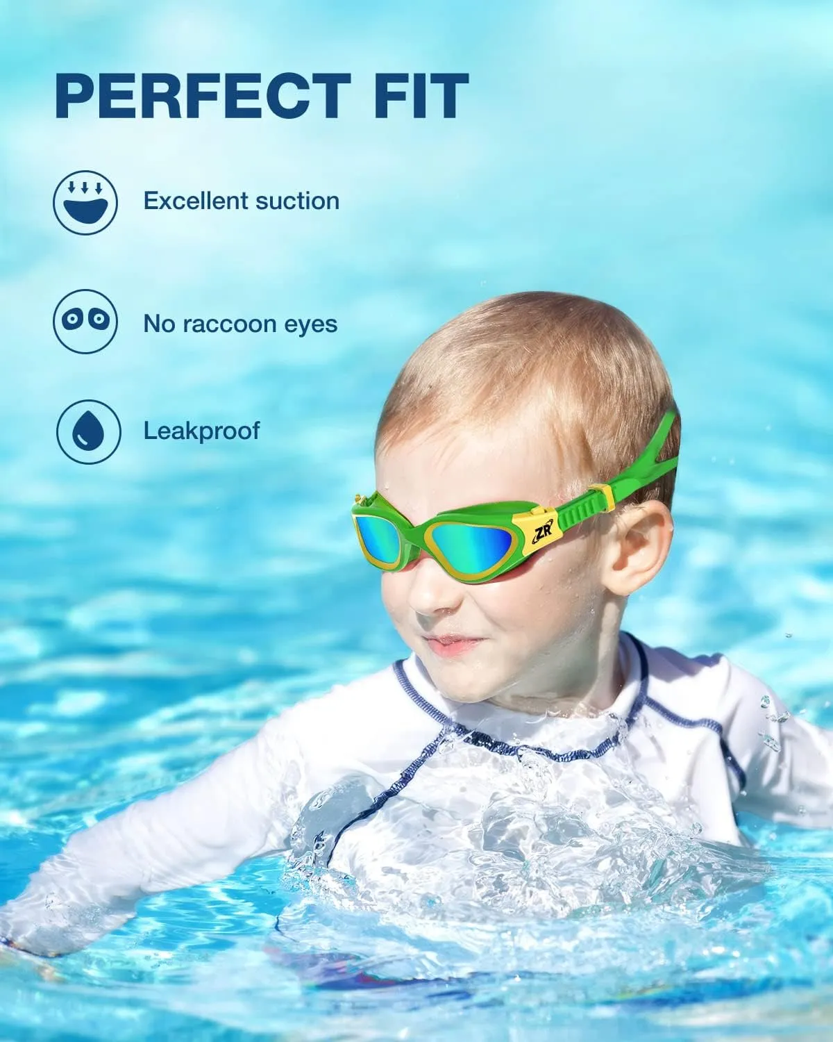 ZIONOR Kids Swim Goggles, 2 Packs G1MINI Polarized Swimming Goggles Girls/Boys