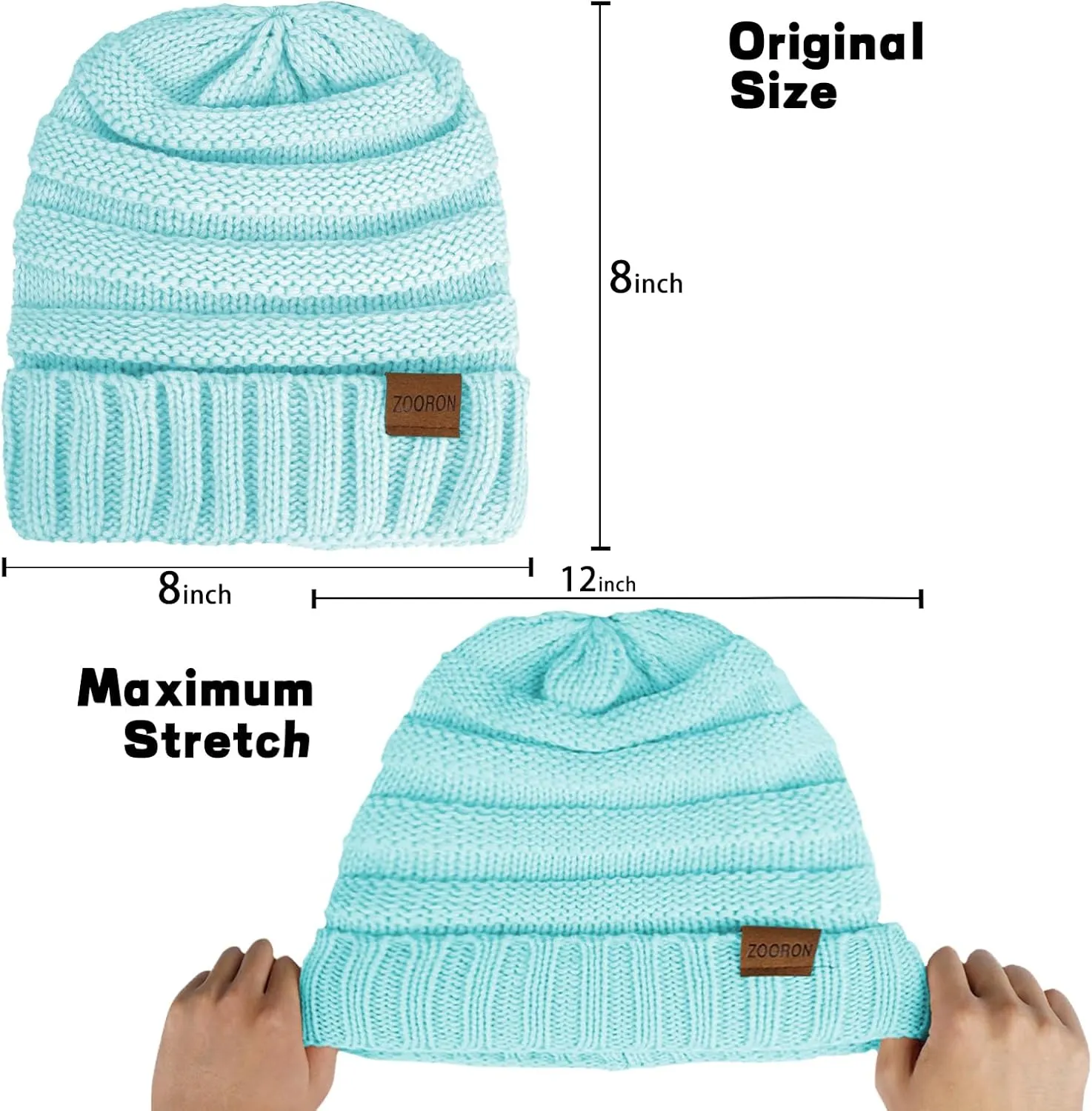 ZOORON Womens Winter Hat Slouchy Beanies for Women Cable Knit Winter Beanie Hats for Women Thick Cold Weather - Beanies Women