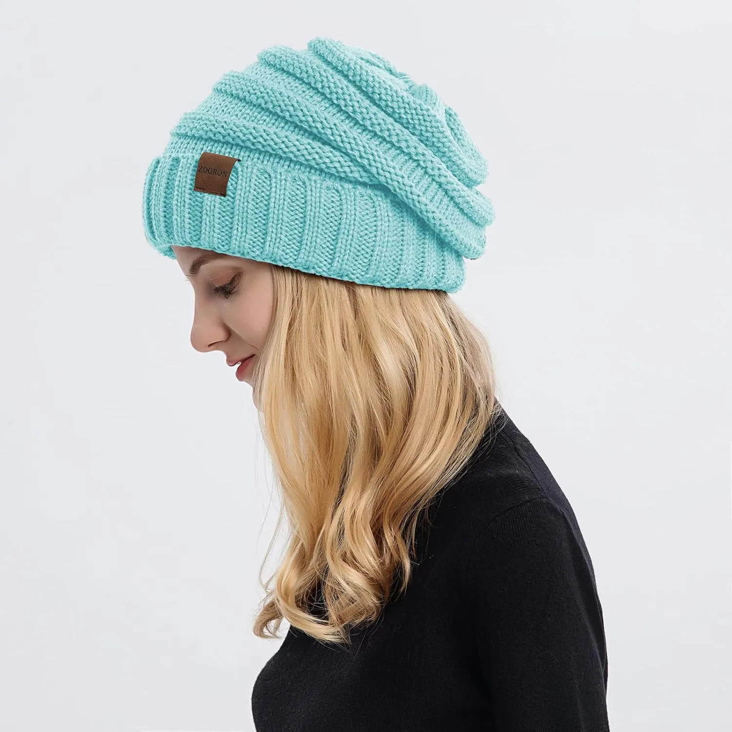 ZOORON Womens Winter Hat Slouchy Beanies for Women Cable Knit Winter Beanie Hats for Women Thick Cold Weather - Beanies Women