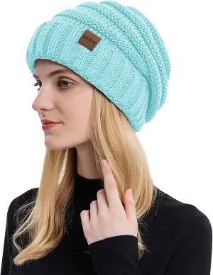 ZOORON Womens Winter Hat Slouchy Beanies for Women Cable Knit Winter Beanie Hats for Women Thick Cold Weather - Beanies Women